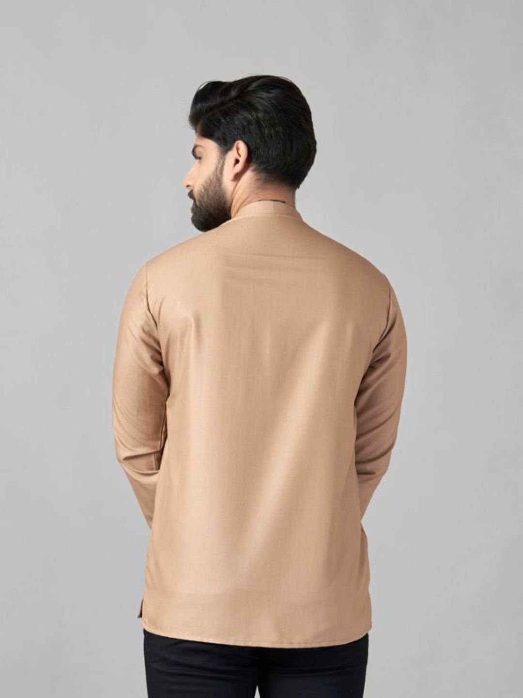 Men Band Collar Cotton Kurta