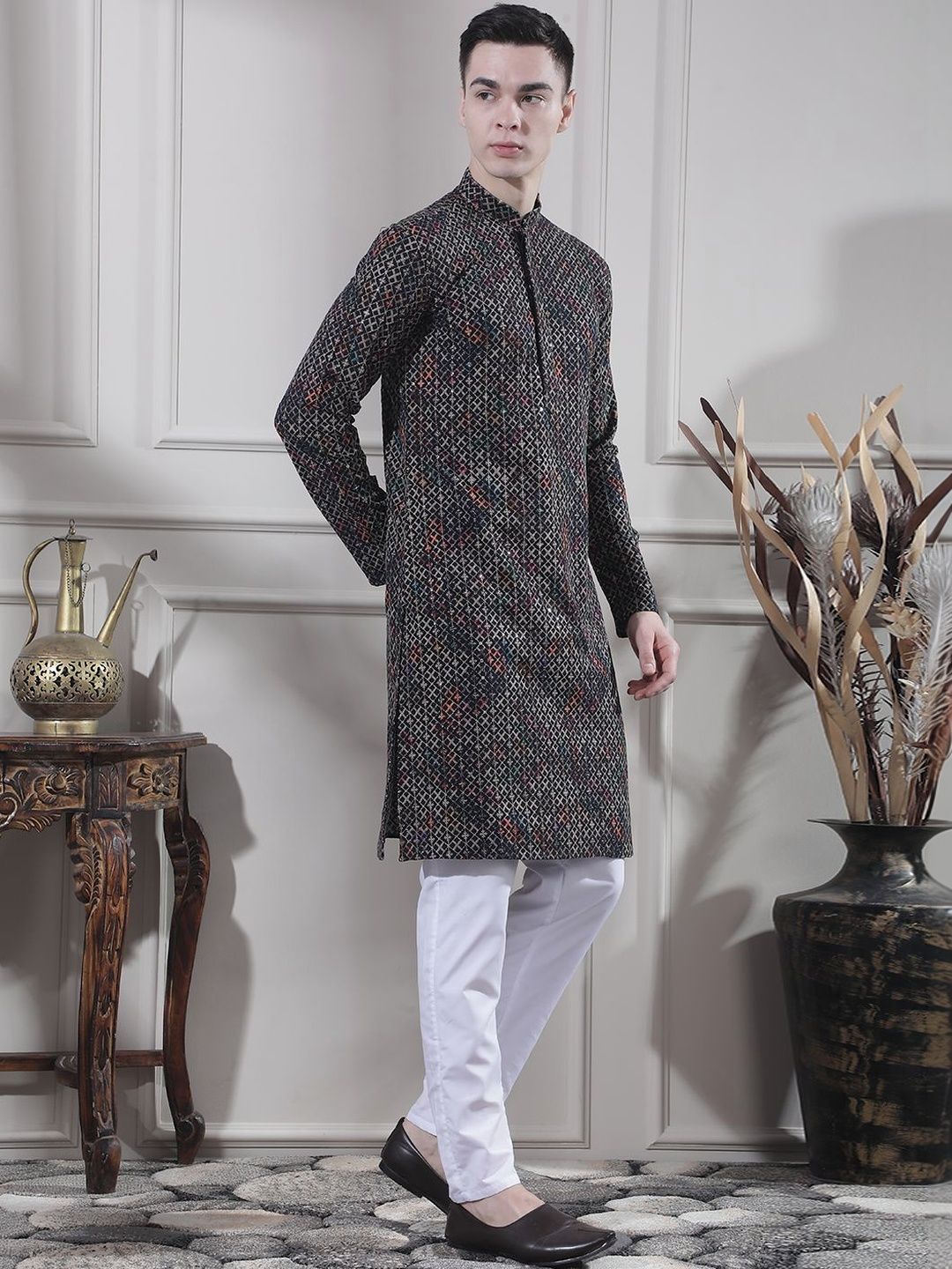 Men Geometric Printed Kurta