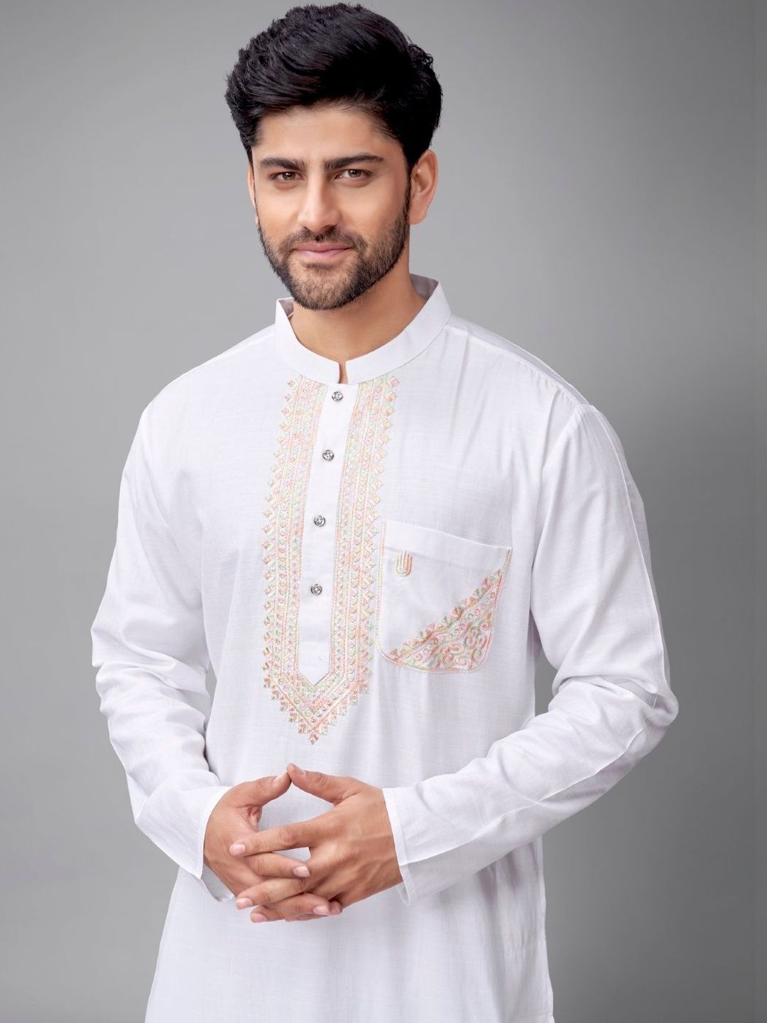 Men Ethnic Motifs Embroidered Regular Thread Work Kurta with Pyjamas