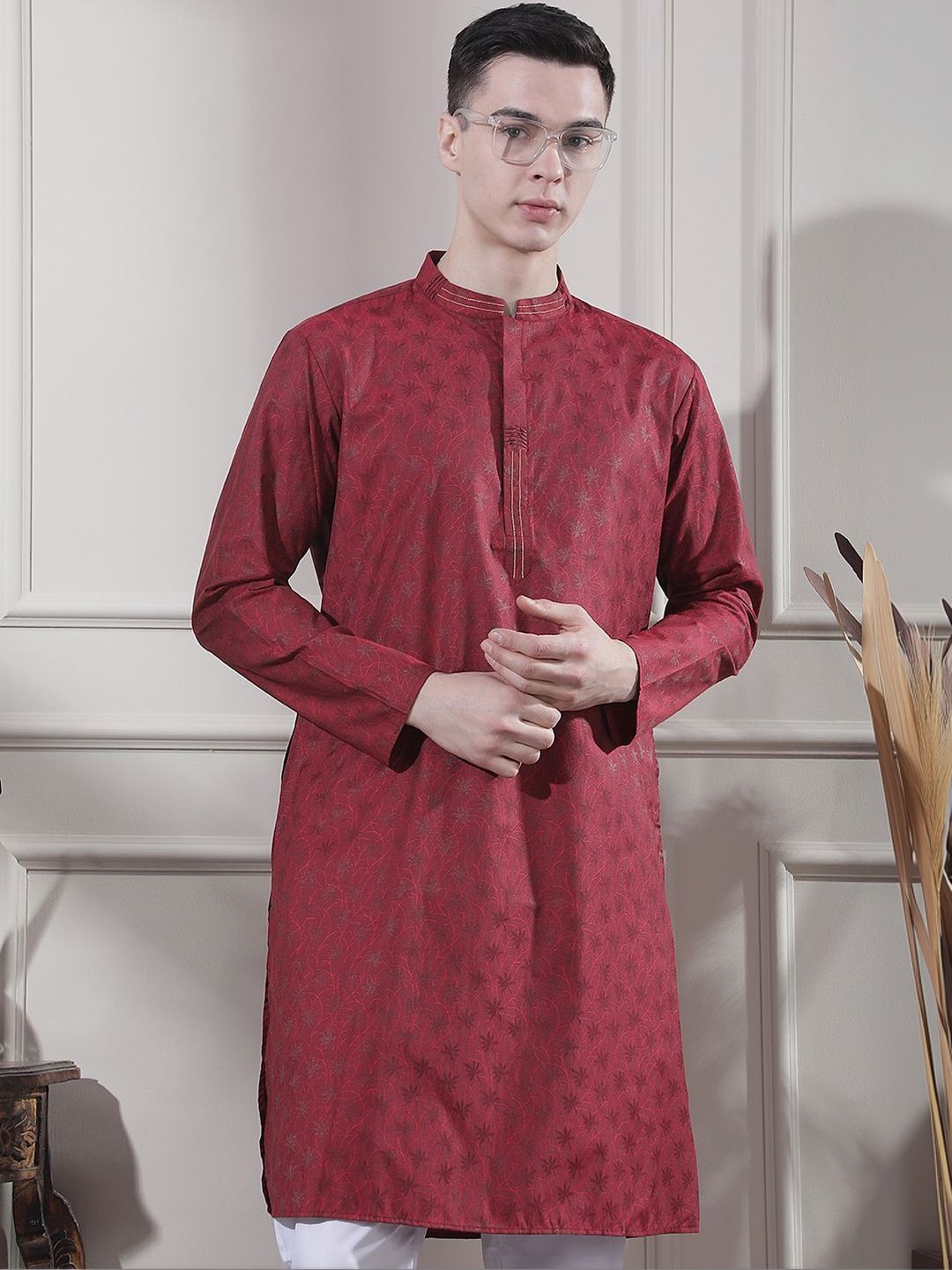 Men Jacquard Jacquard Kurta