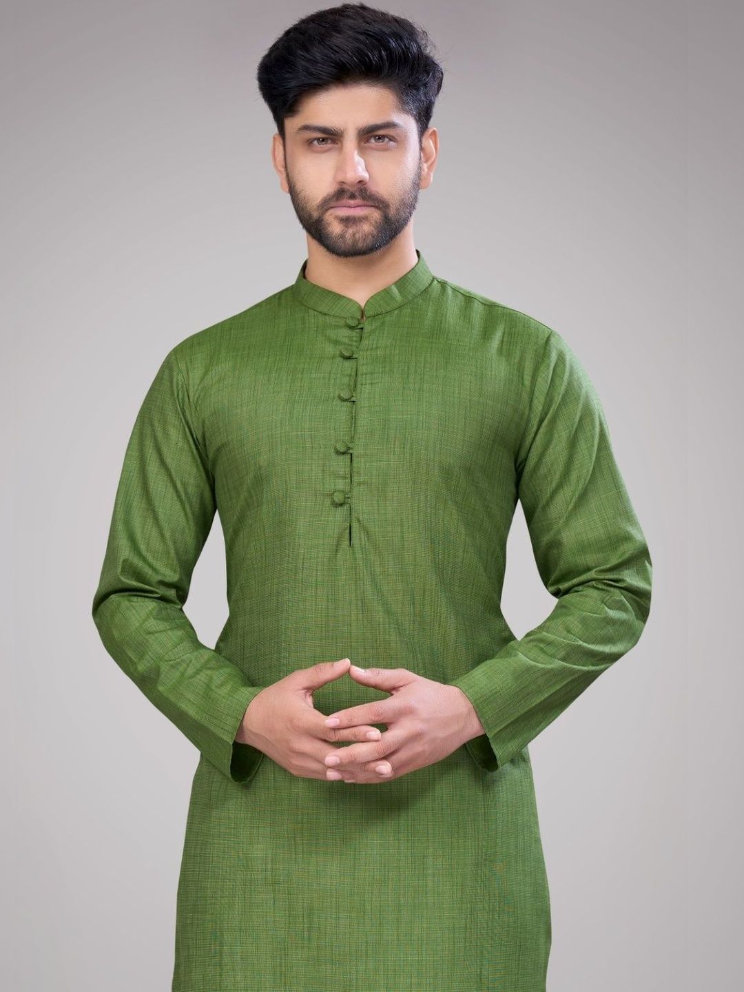 Men Regular Cotton Kurta with Pyjamas