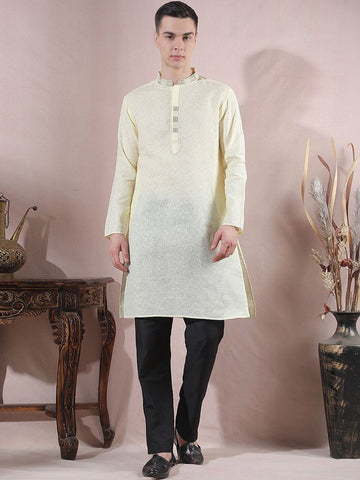 Men Regular Thread Work Kurta with Pyjamas