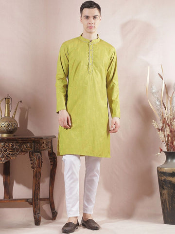 Men Floral Regular Kurta with Pyjamas
