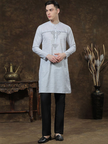 Men Ethnic Motifs Embroidered Regular Thread Work Kurta with Trousers