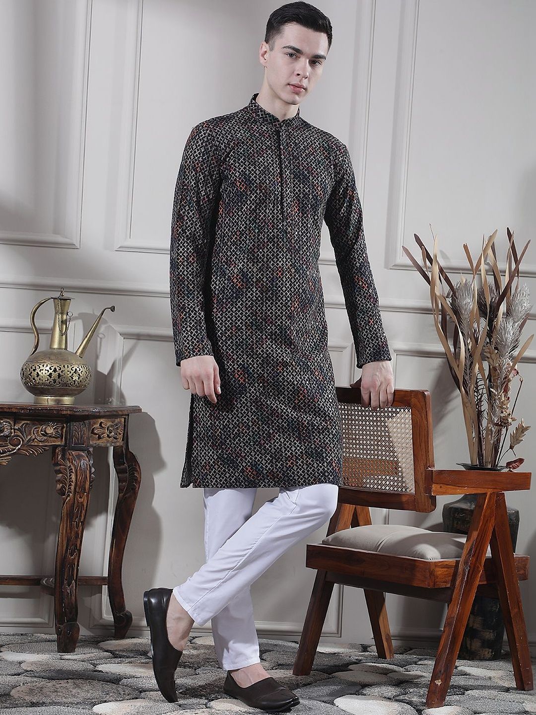 Men Geometric Printed Kurta
