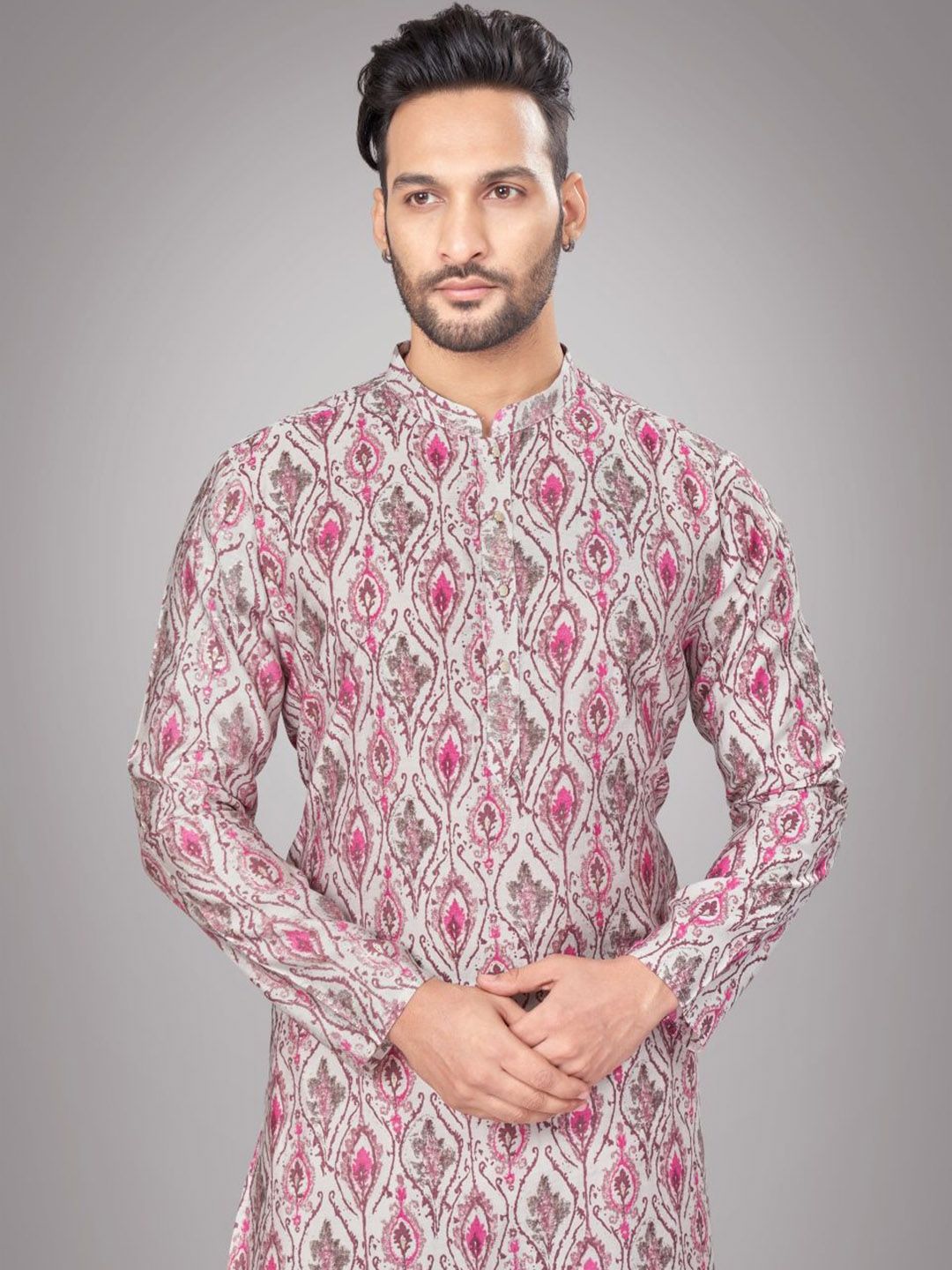Men Ethnic Motifs Printed Mandarin Collar Kurta Set