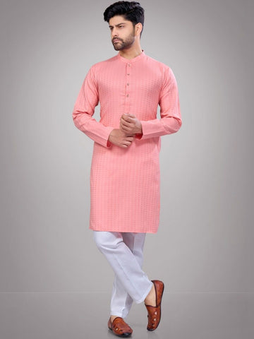 Men Regular Cotton Kurta with Trousers