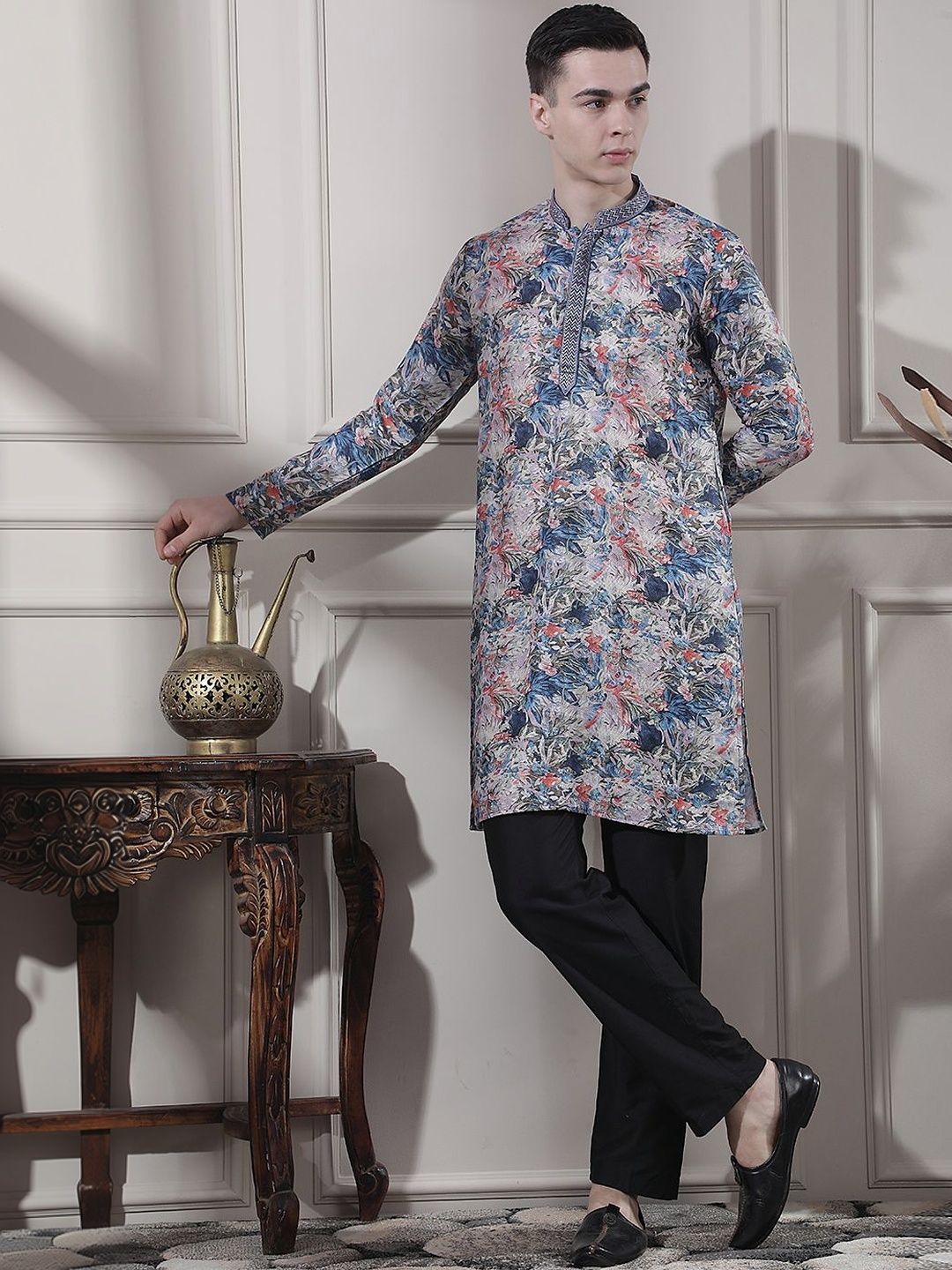 Men Floral Printed Kurta
