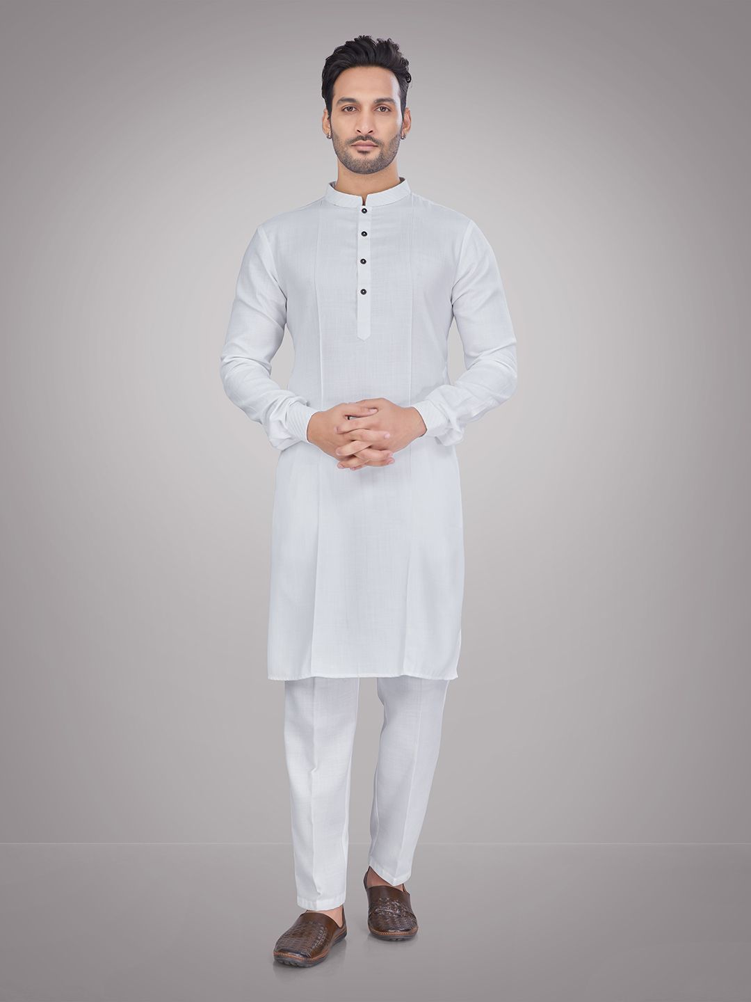 Men Band Collar Kurta