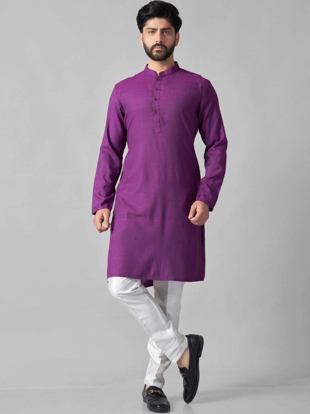 Mandarin Collar Straight Kurta & Pyjamas