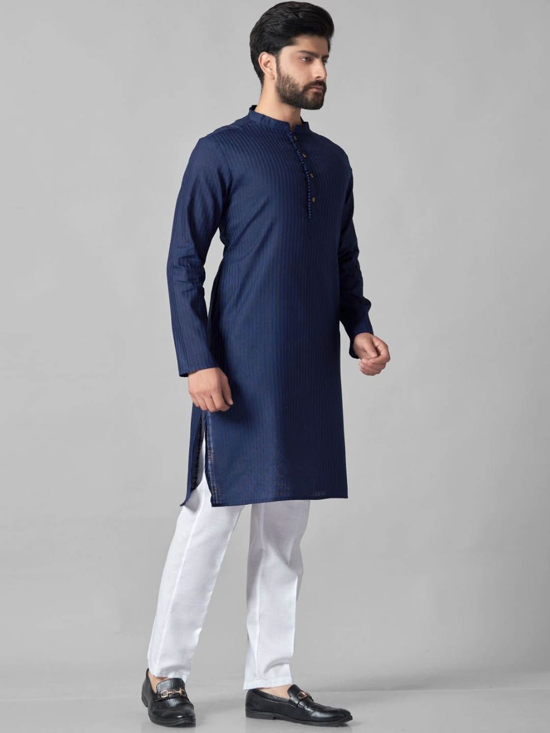 Mandarin Collar Straight Kurta With Pyjamas