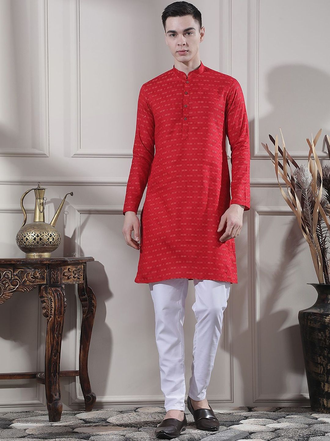 Men Ethnic Motifs Printed Regular Kurta with Pyjamas