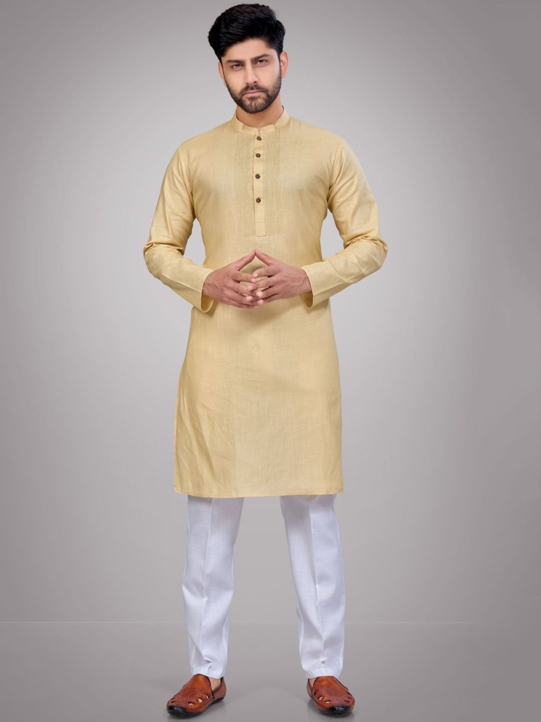 Men Solid Kurta with Pyjamas