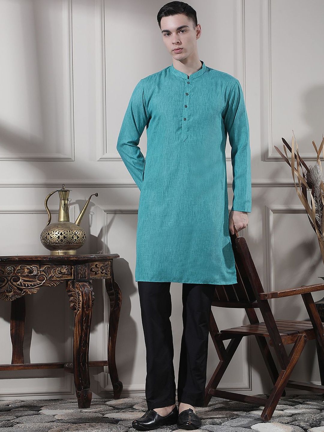 Men Regular Kurta with Trousers