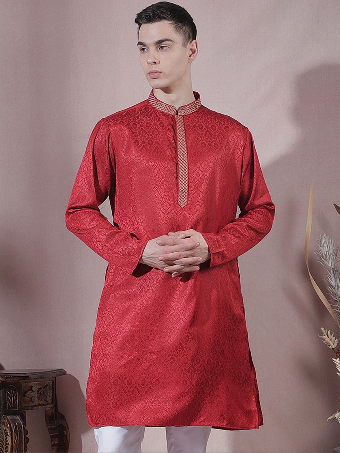 Men Jacquard Jacquard Kurta
