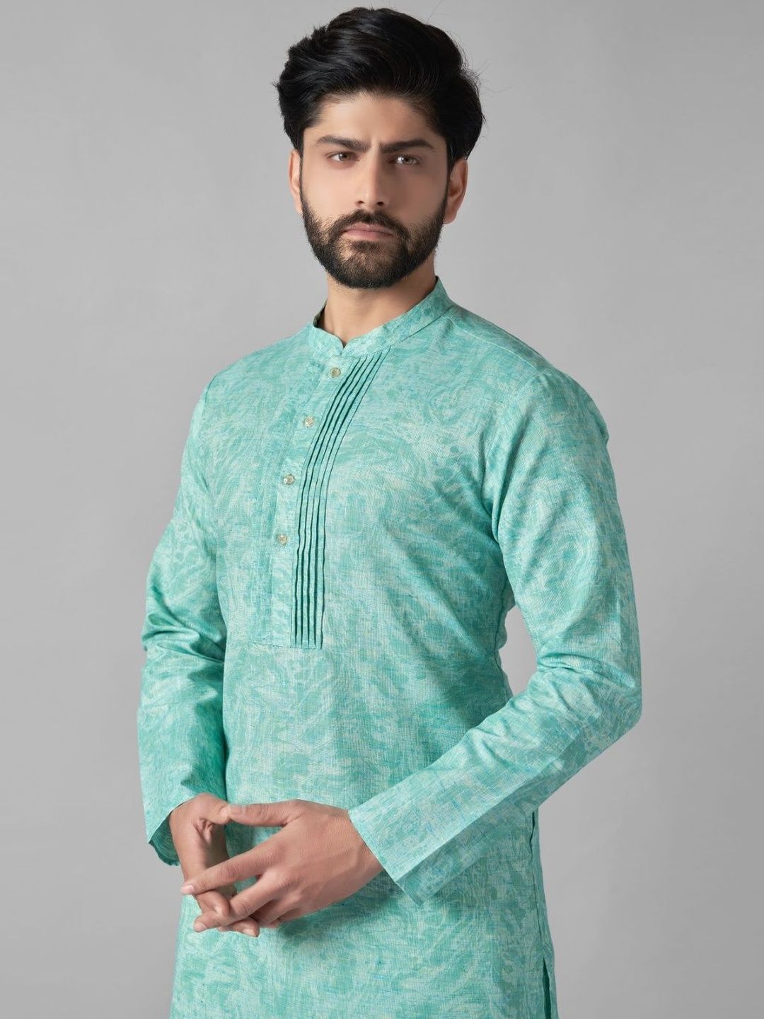 Men Ethnic Motifs Printed Regular Pure Cotton Kurta with Trousers