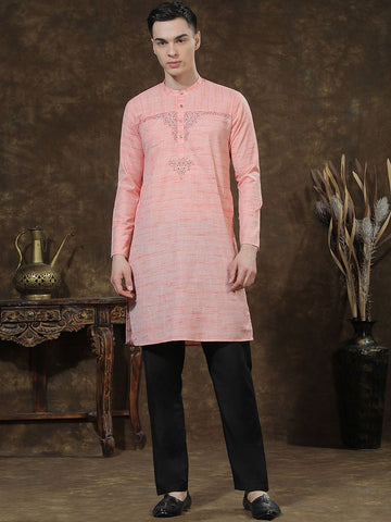 Men Ethnic Motifs Embroidered Regular Thread Work Kurta with Trousers