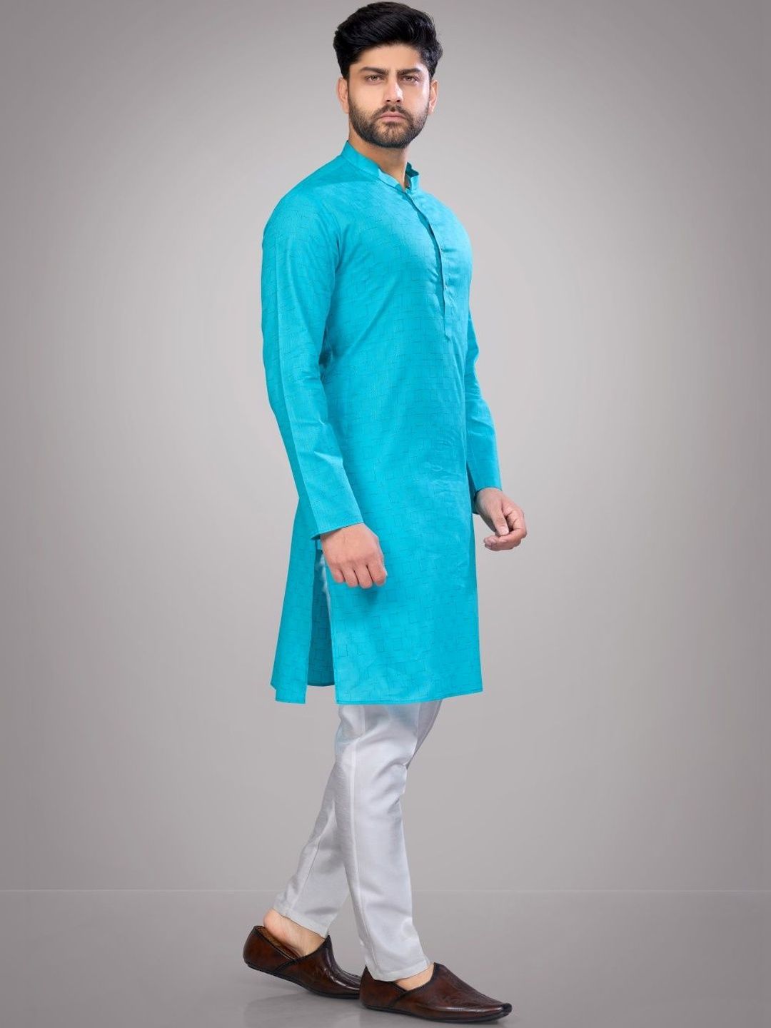 Men Regular Cotton Kurta with Trousers