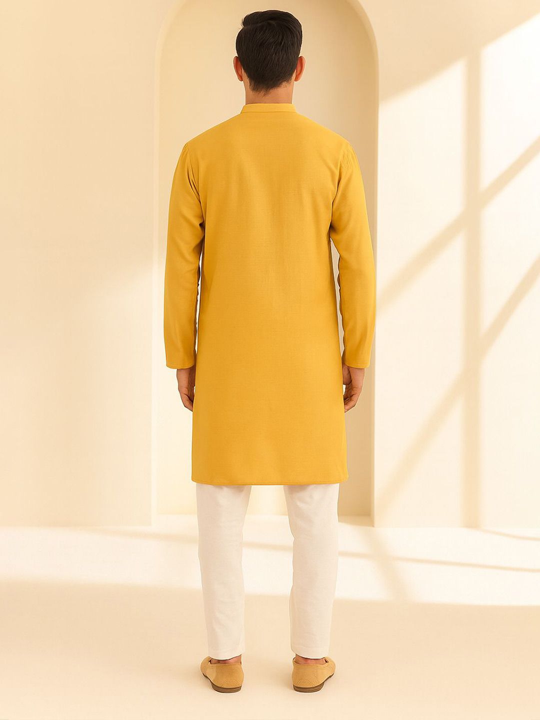Mandarin Collar Thread Work Straight Kurta