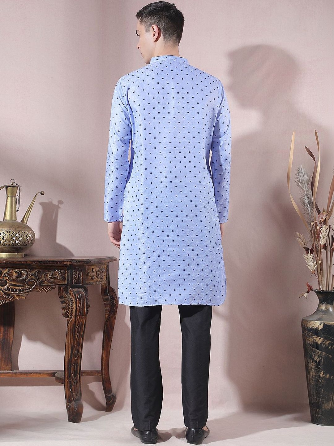 Men Printed Regular Kurta with Trousers