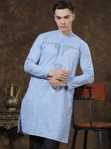 Men Yoke Design Kurta
