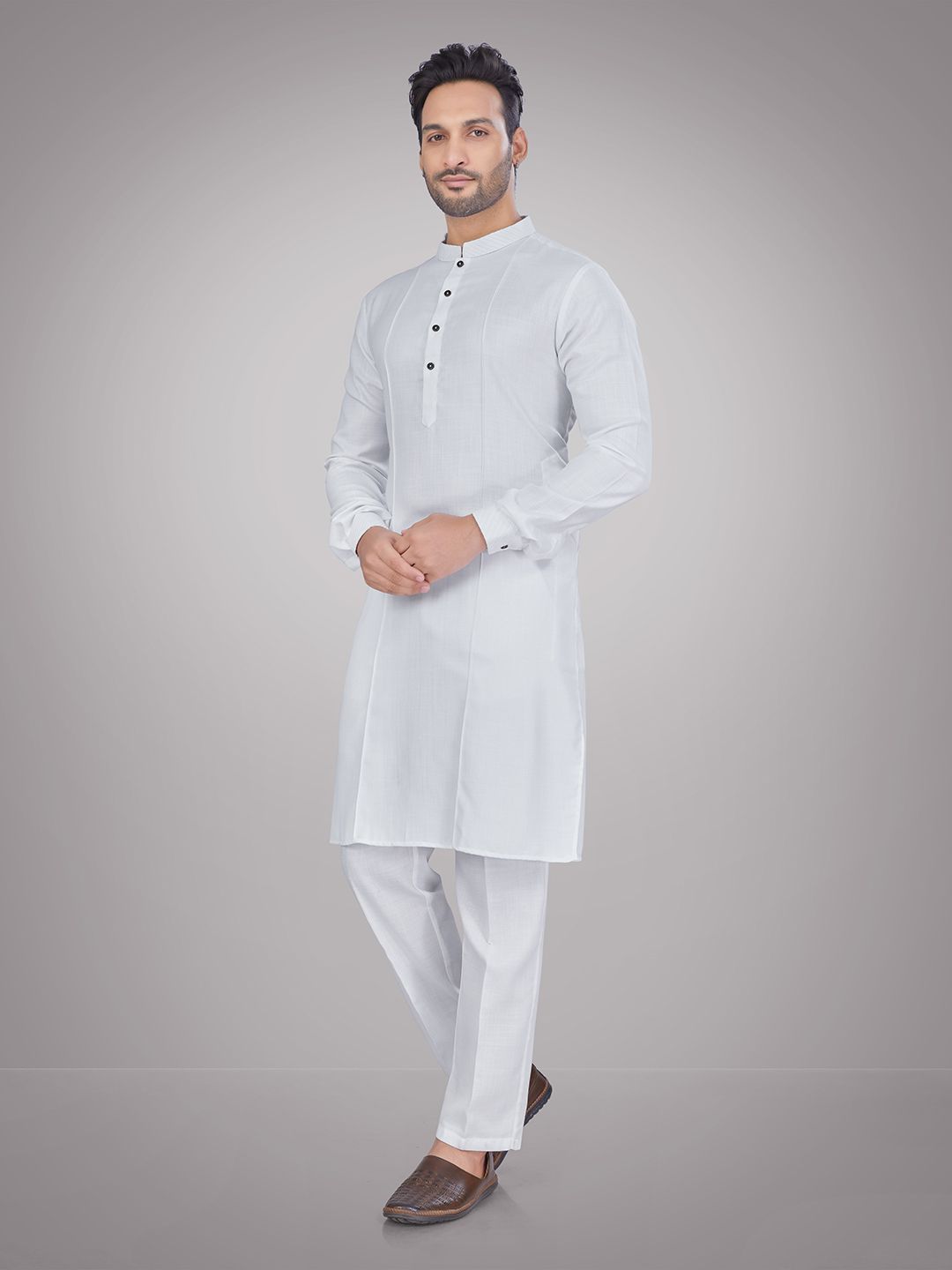 Men Band Collar Kurta