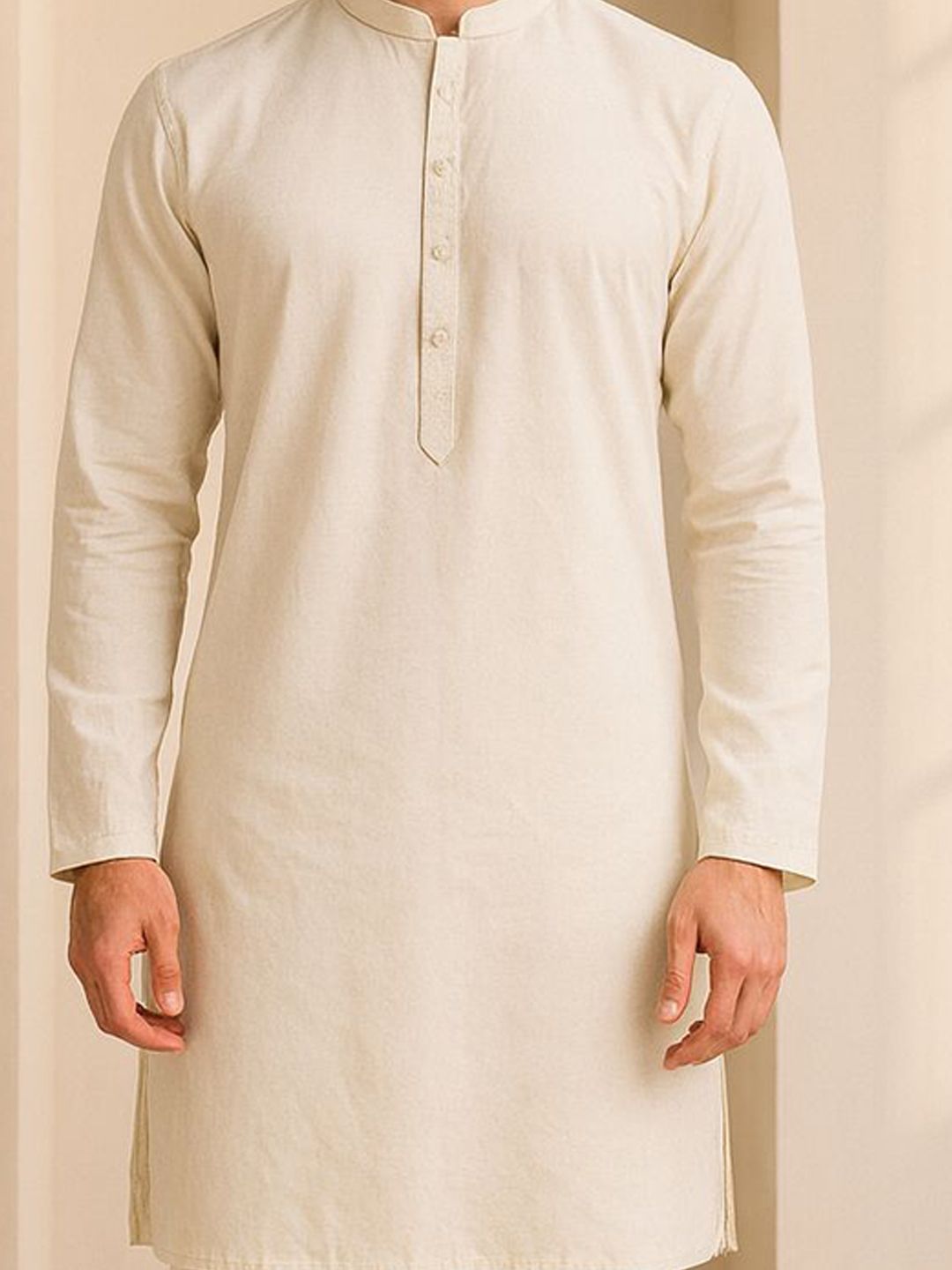 Mandarin Collar Long Sleeves Straight Kurta
