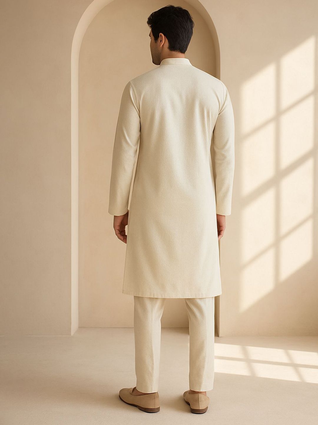 Mandarin Collar Long Sleeves Straight Kurta