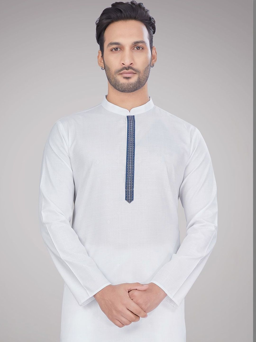 Men Regular Thread Work Kurta with Pyjamas