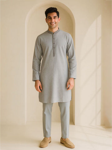 Mandarin Collar Long Sleeves Straight Kurta