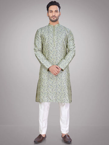 Men Abstract Printed Mandarin Collar Kurta Set