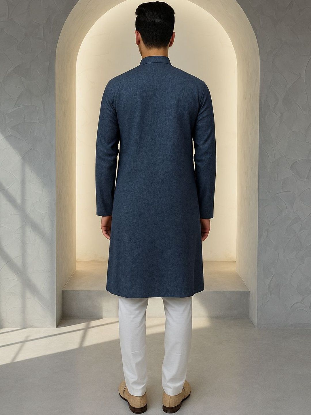 Men Self Design Regular Fit Kurta with Pyjamas