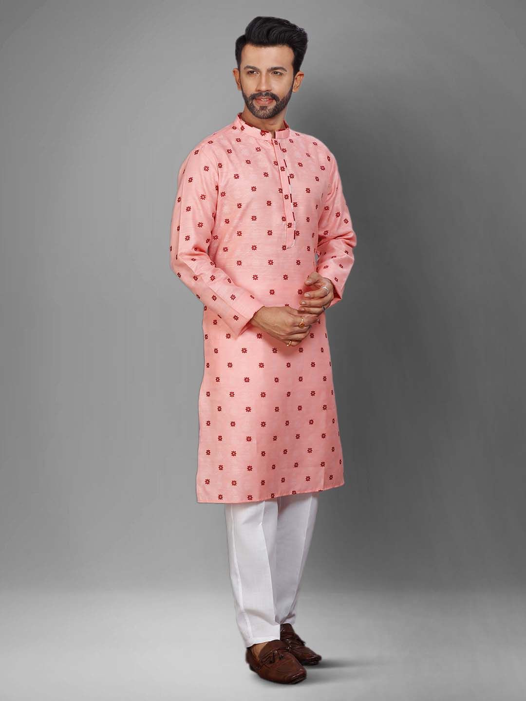 Floral Embroidered Thread Work Straight Kurta