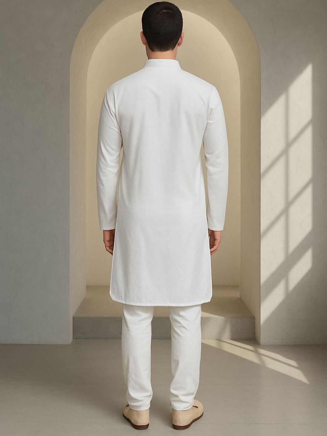 Mandarin Collar Long Sleeves Straight Kurta