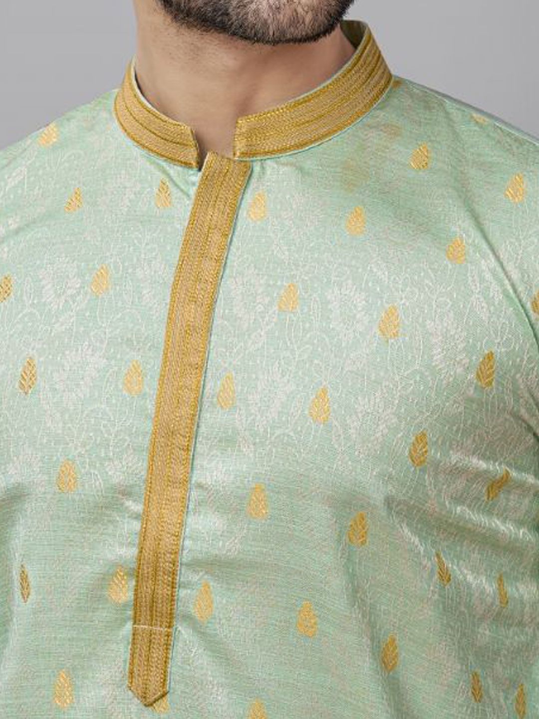 Men Woven Design Kurta with Trousers