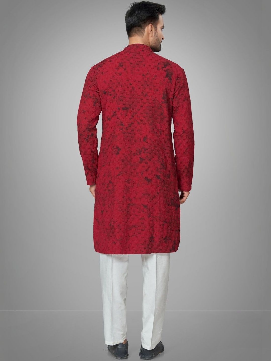 Men Printed Regular Kurta with Trousers