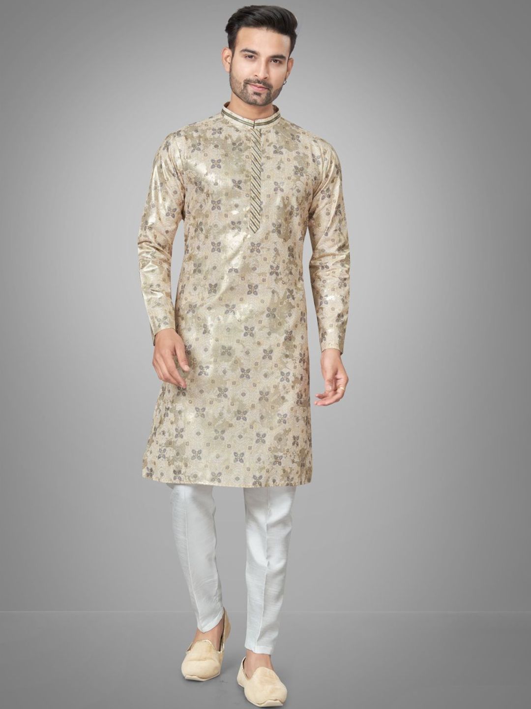 Men Ethnic Motifs Regular Kurta with Pyjamas