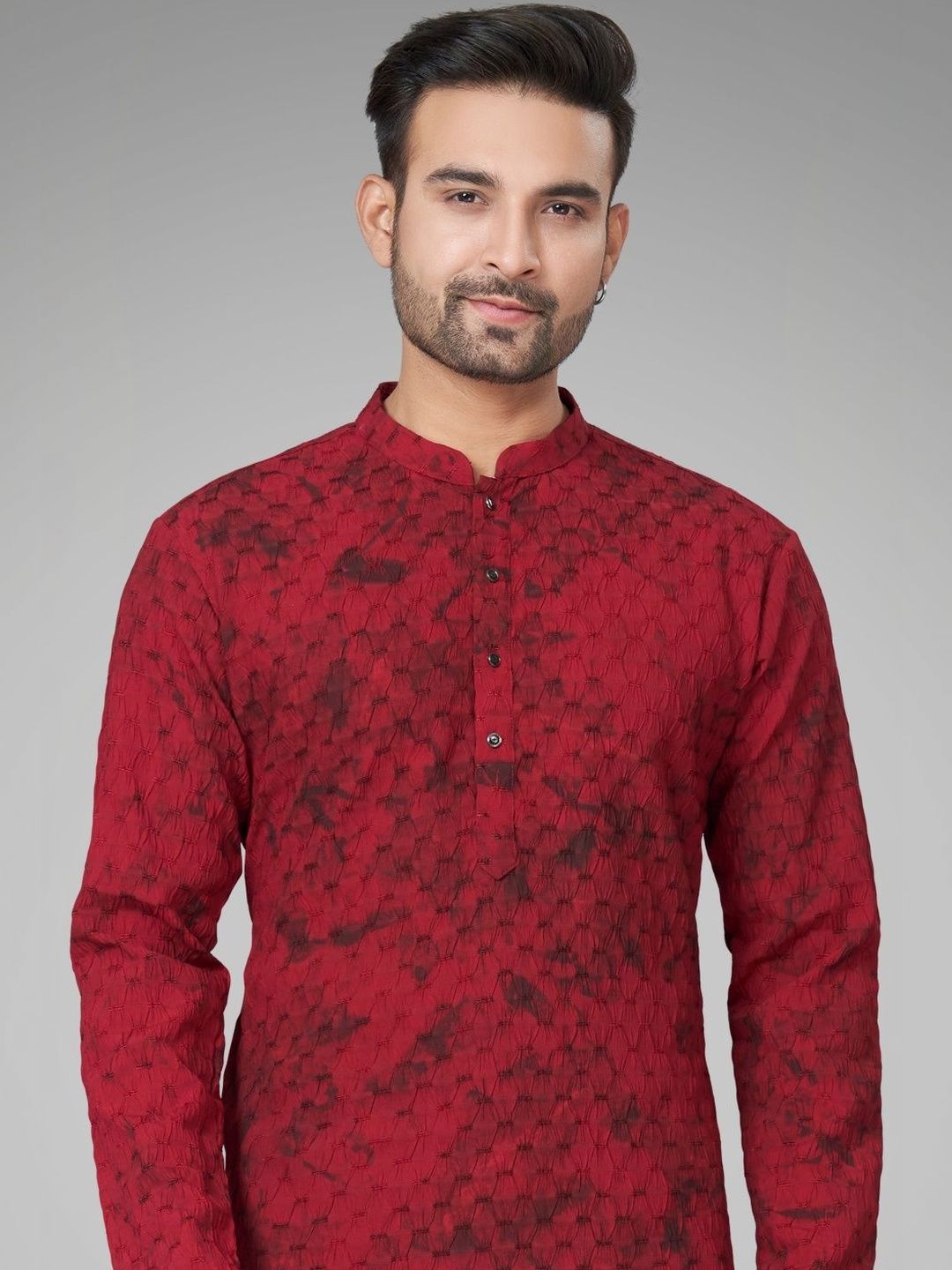 Men Printed Regular Kurta with Trousers