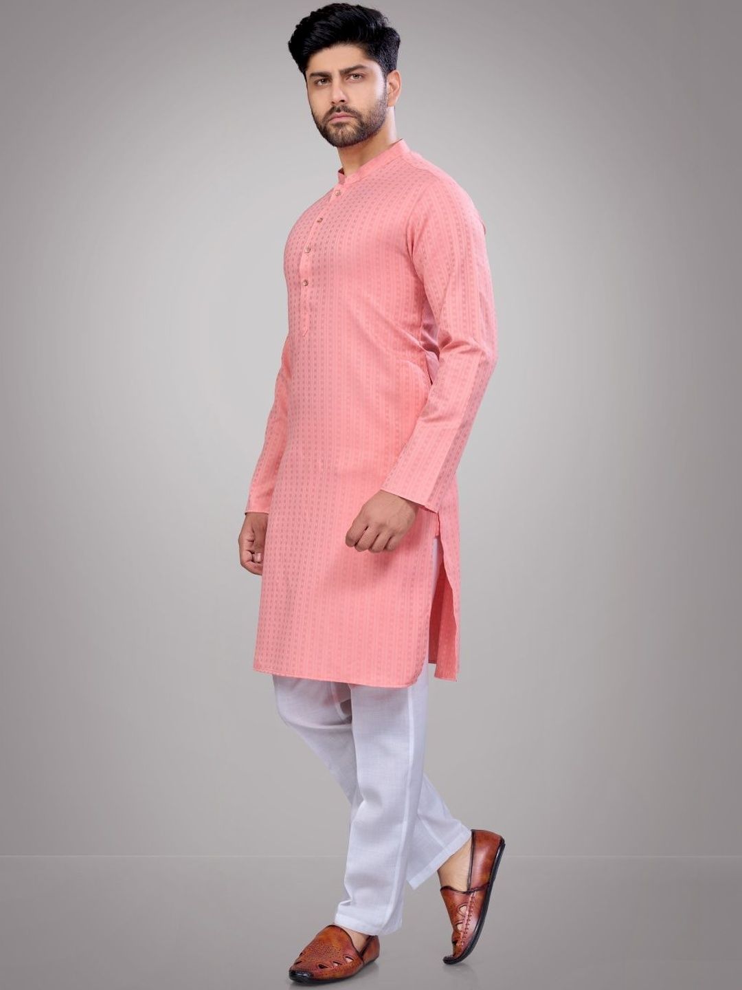 Men Regular Cotton Kurta with Trousers
