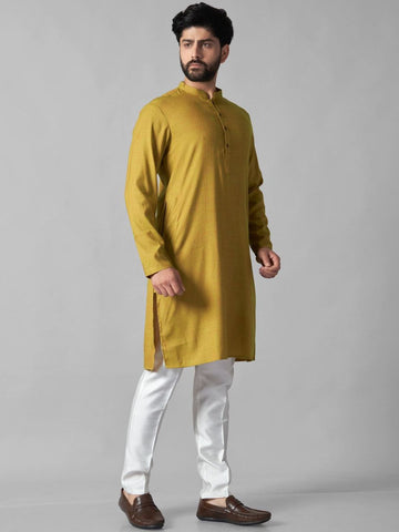 Men Self Design Straight Pure Cotton Kurta & Pyjamas