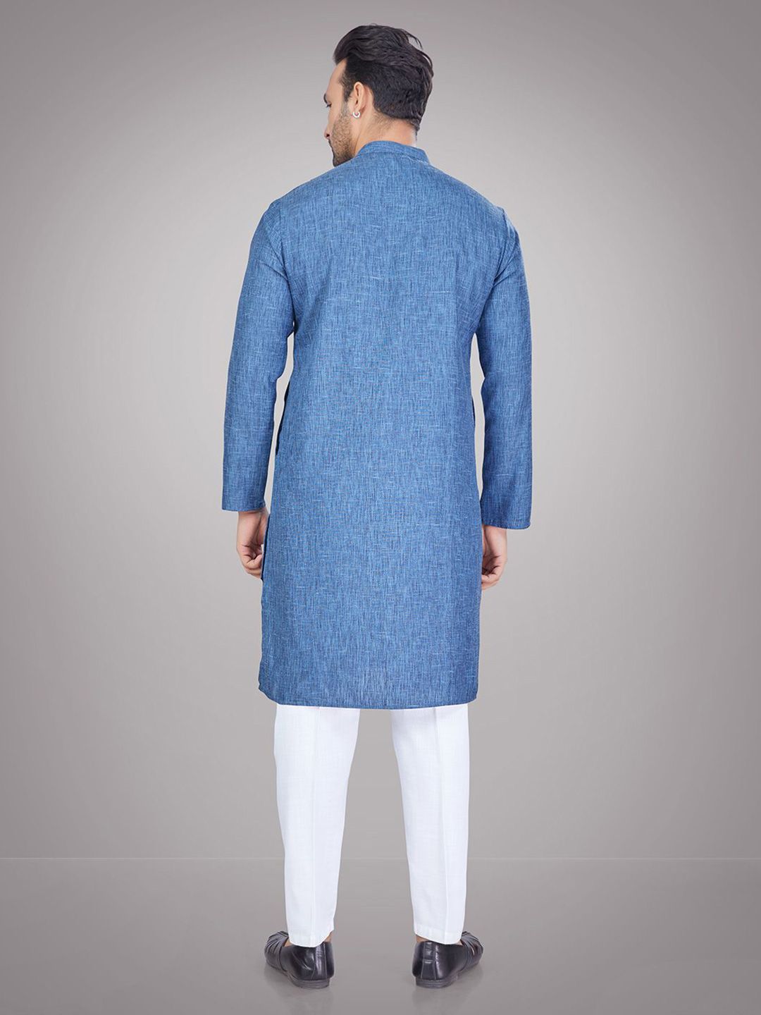 Men Self Design Regular Fit Full Sleeve Kurta