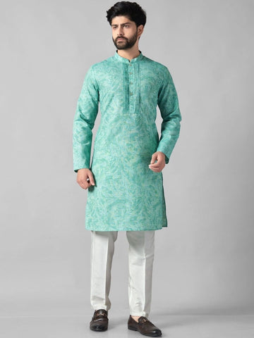 Men Ethnic Motifs Printed Regular Pure Cotton Kurta with Trousers