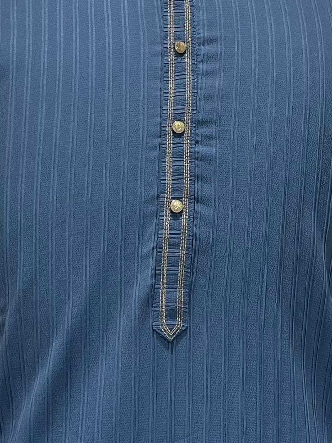 Men Regular Thread Work Kurta with Pyjamas