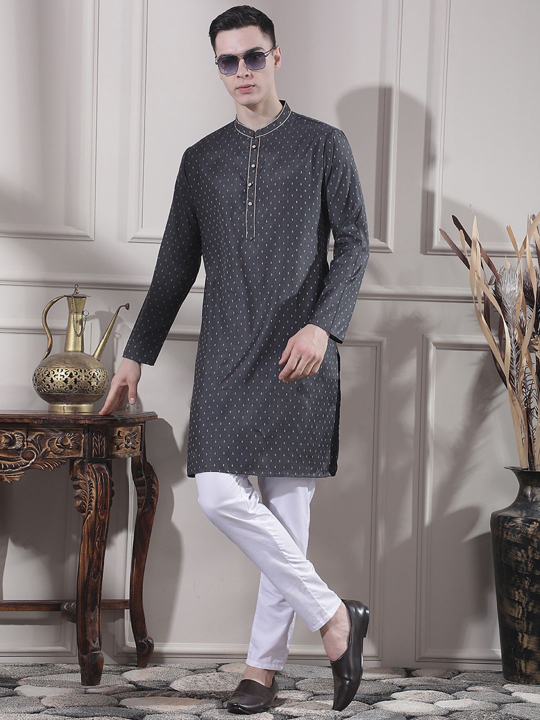 Men Ethnic Motifs Printed Regular Kurta with Trousers