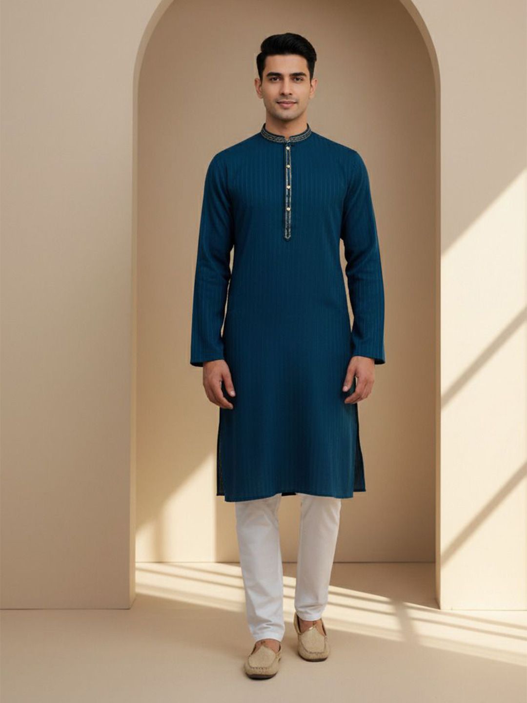 Men Mandarin Collar Kurta