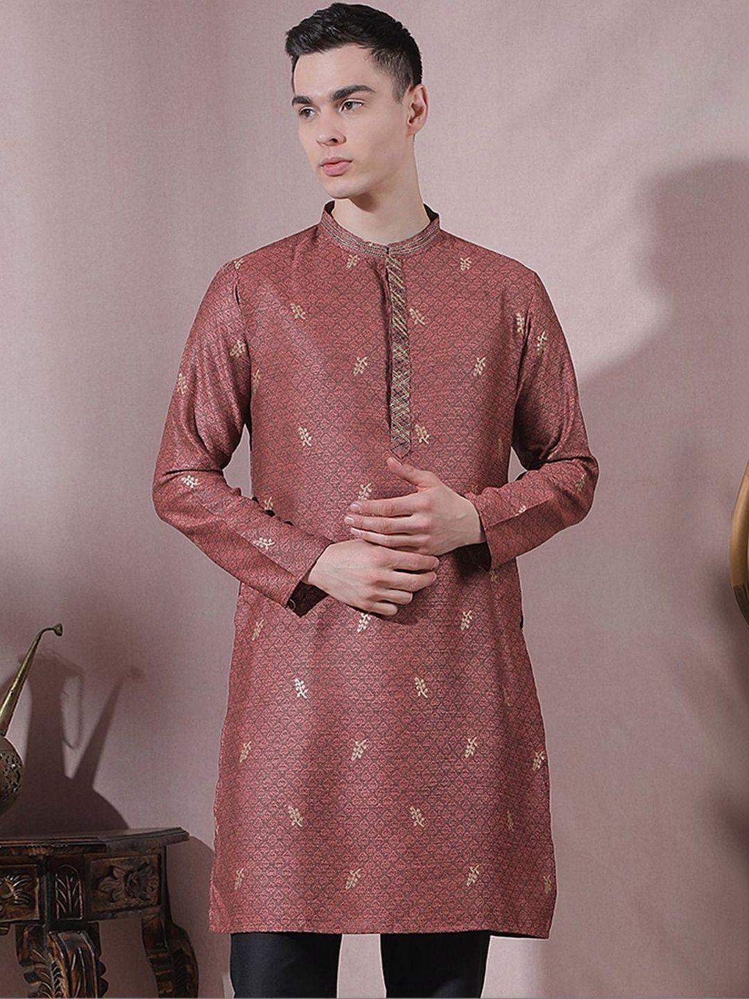Men Jacquard Jacquard Kurta