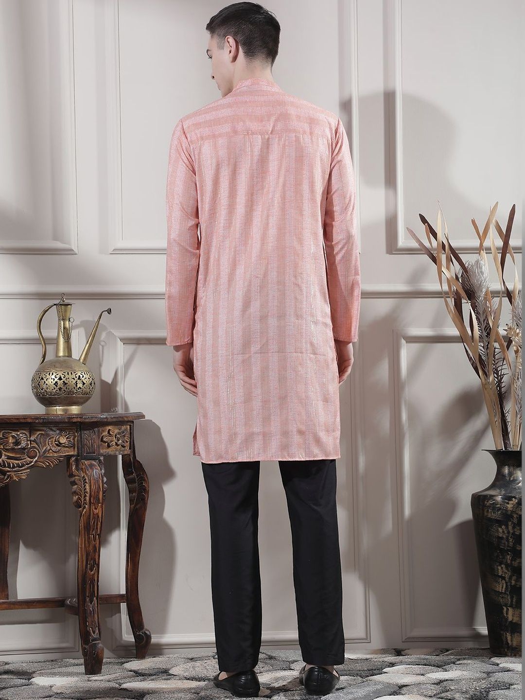 Men Printed Regular Kurta with Trousers