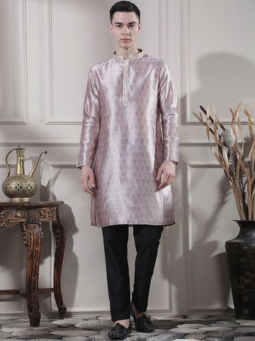 Men Regular Thread Work Kurta with Trousers