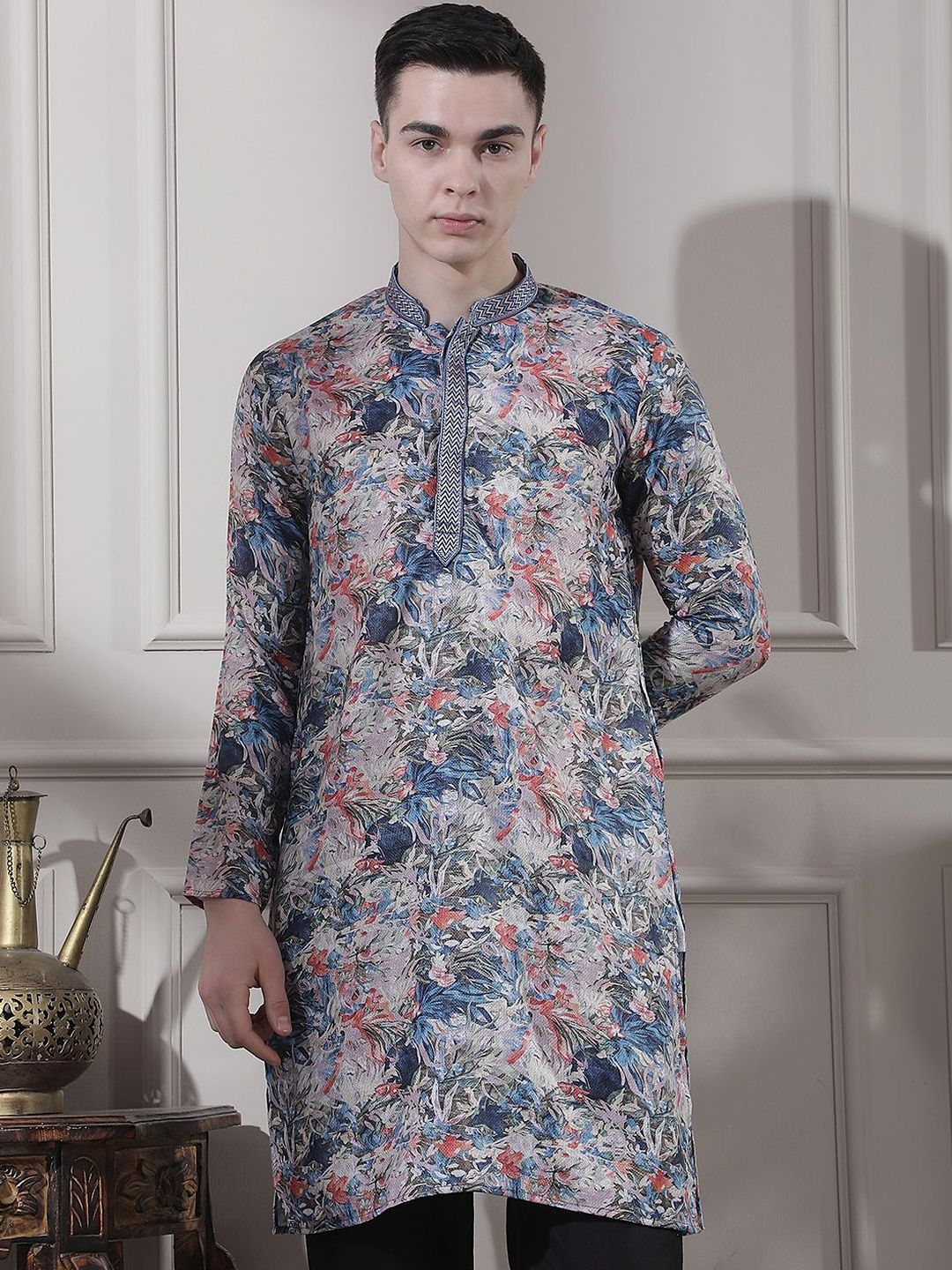 Men Floral Printed Kurta