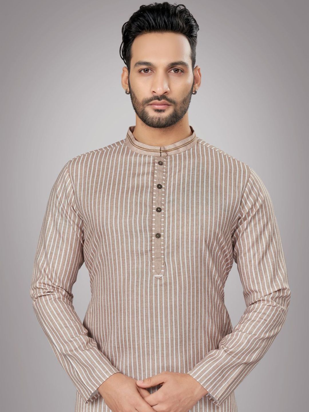 Men Striped Kurta with Pyjamas
